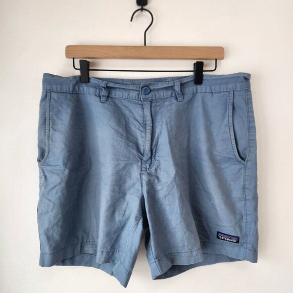 Patagonia Men's Lightweight All-Wear Hemp Shorts Blue Casual Chinos Size 34 - Picture 1 of 8
